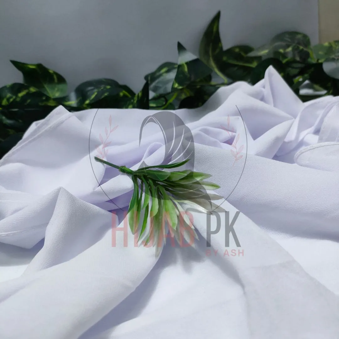 Chiffon Georgette Hijab / White