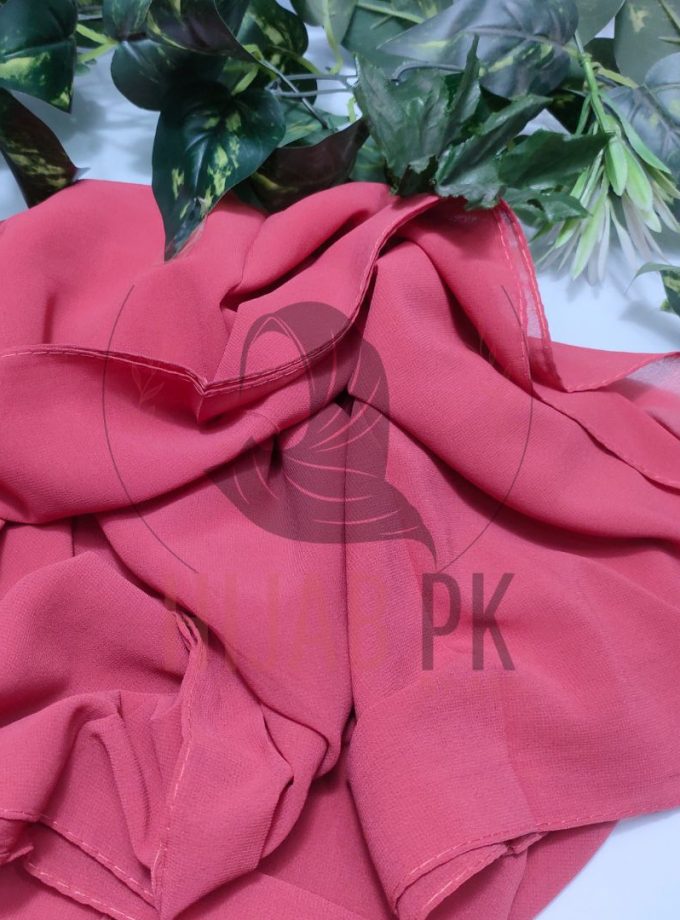 Chiffon Georgette Hijab / Peach Dark