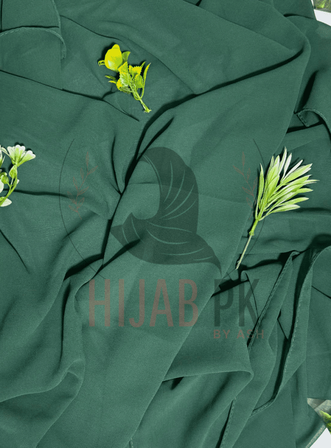 Chiffon Georgette Hijab /  Forest Green